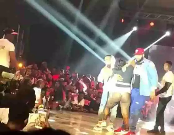 Big Ass Lady Fainted After Hugging Wizkid On Stage In Ghana (Photos)